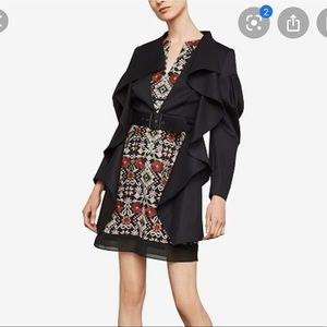 BCBG Maxazria High Low Ruffle Jacket Blazer